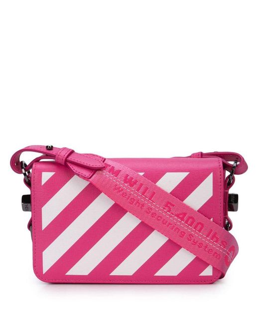 off white striped shoulder bag
