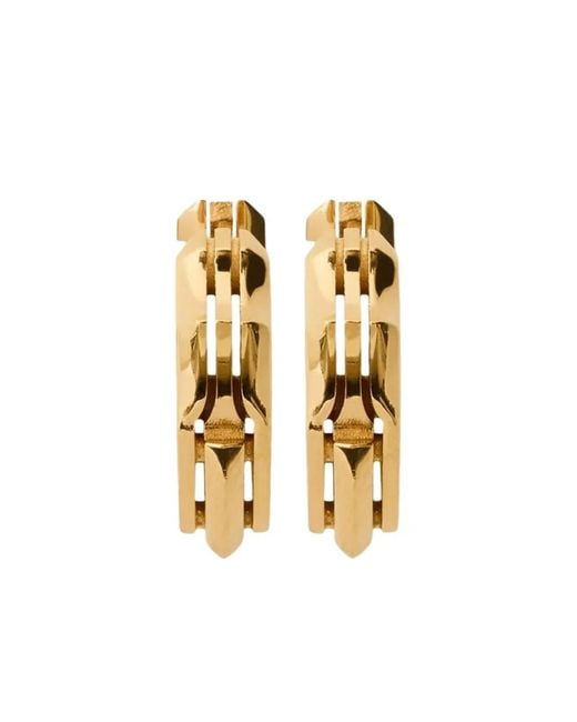 Burberry Metallic Shield-Shaped Sterling- Earrings