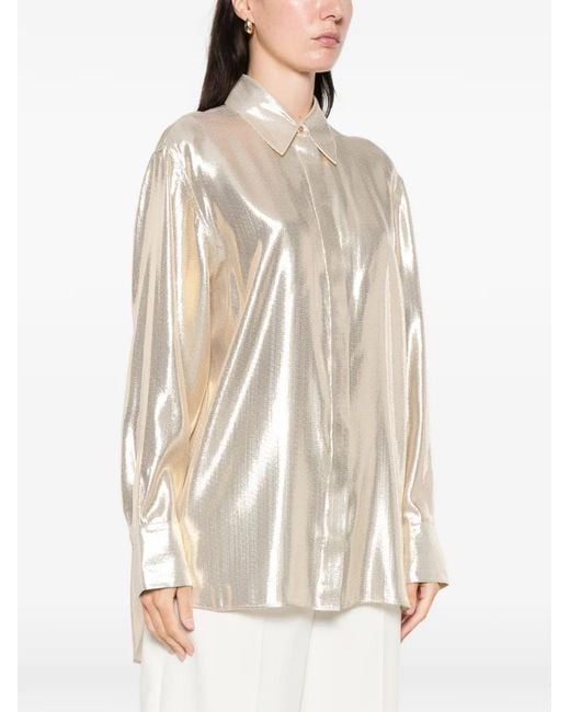 Joseph White Capri Metallic Buttoned Top
