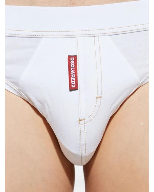 DSquared² White Logo-Detail Briefs for men