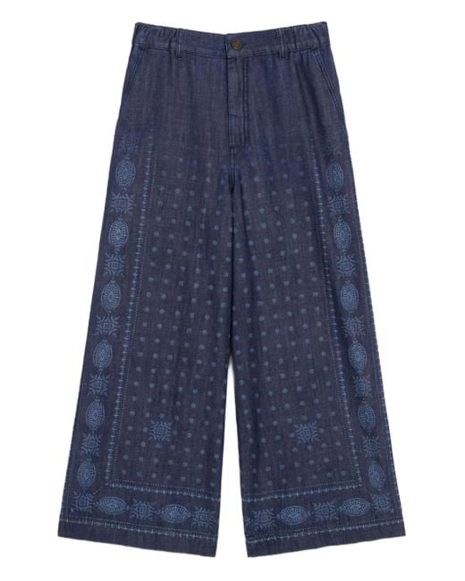 Weekend by Maxmara Blue Micron Denim Trouser