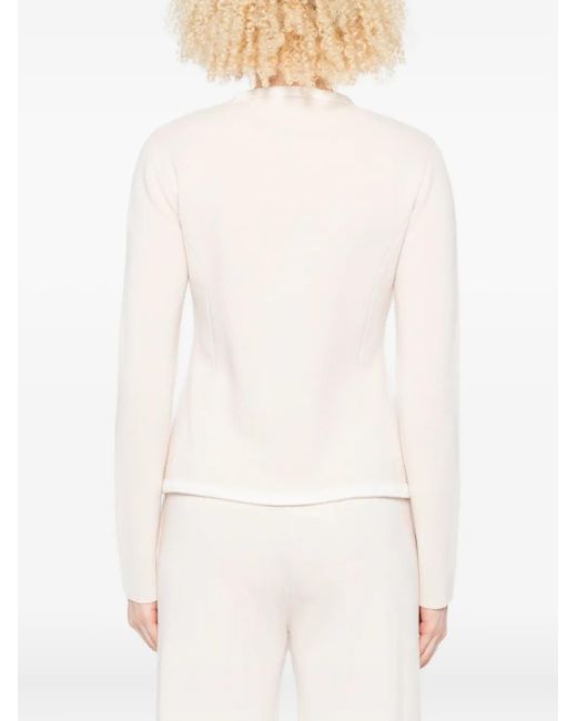 Forte_forte White Pocket-Trimmed Button Cardigan