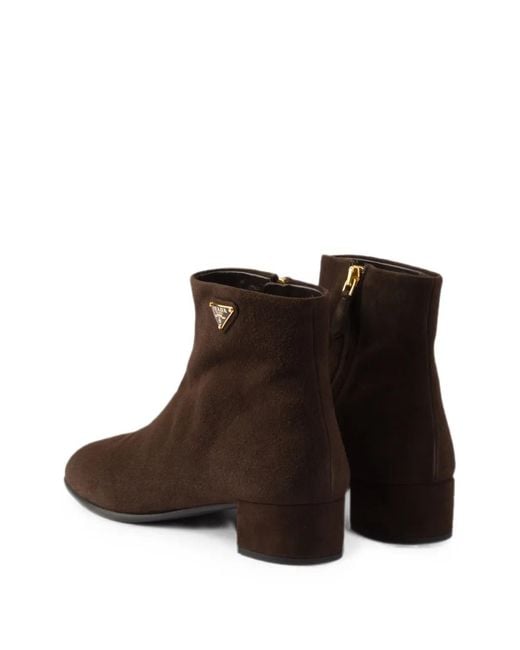 Prada Brown Suede Booties