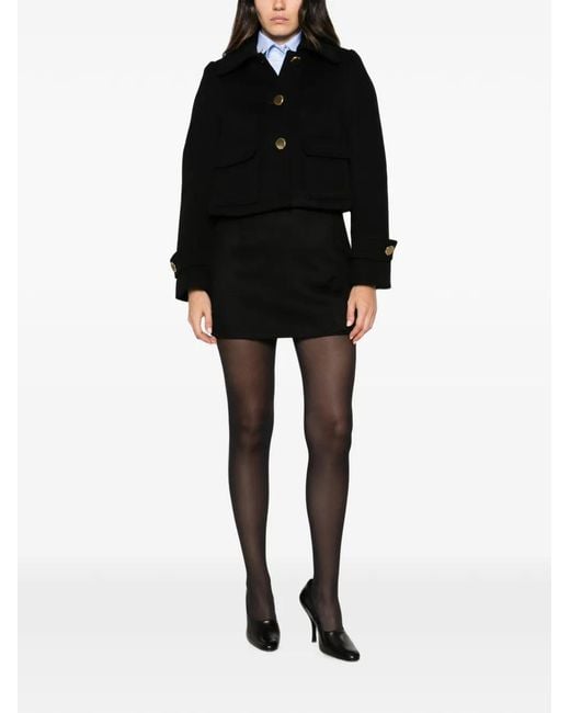 P.A.R.O.S.H. Black Button-Up Cropped Jacket