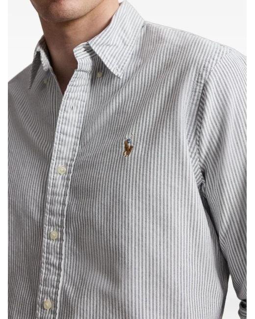 Polo Ralph Lauren White Chemise Oxford À Rayures for men