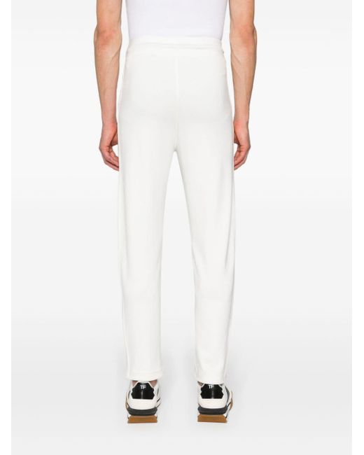 Kiton White Logo-embossed Track Pants for men