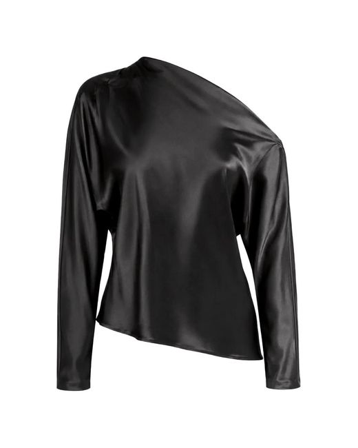 The Sei Black One-Shoulder Asymmetric Top