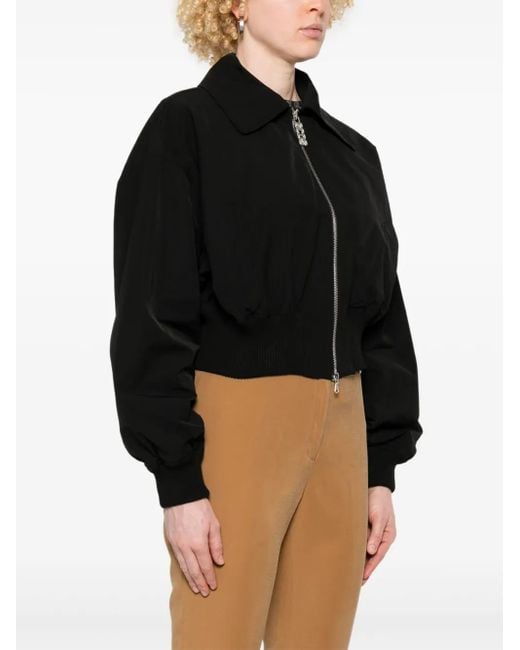 Gcds Black Lounge-Logo Bomber Jacket