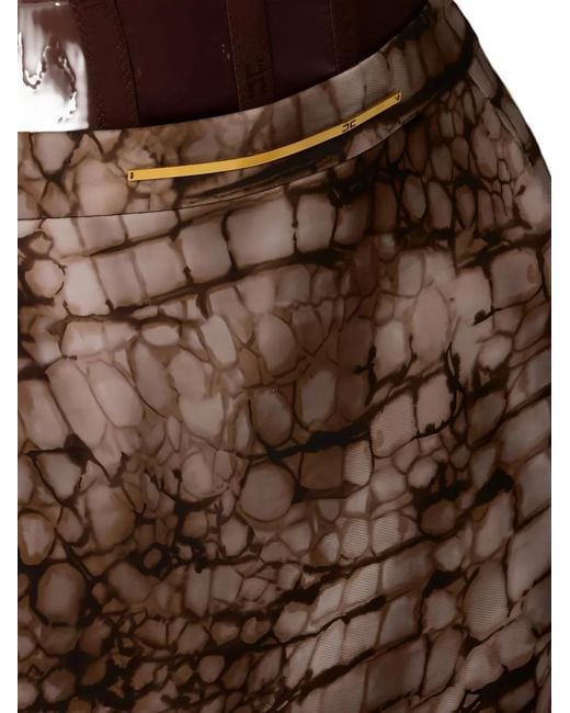 Elisabetta Franchi Brown Cacao Viscose Skirt