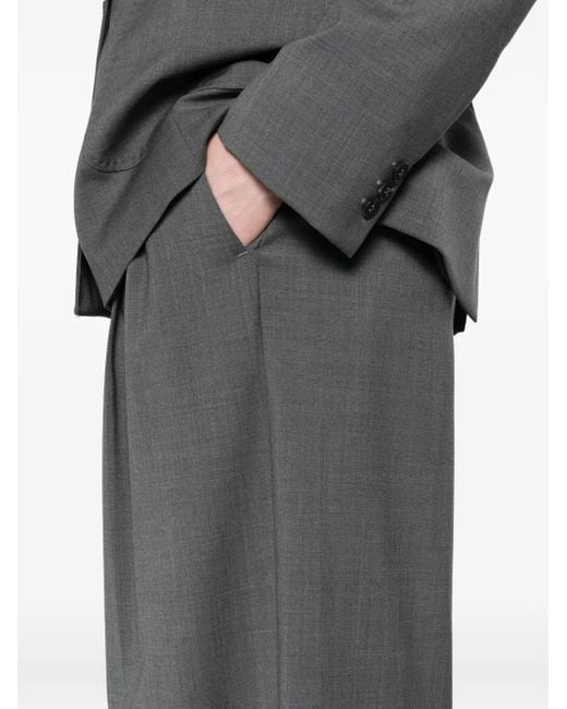 Weekend by Maxmara Gray Pleated Wide-Leg Trousers