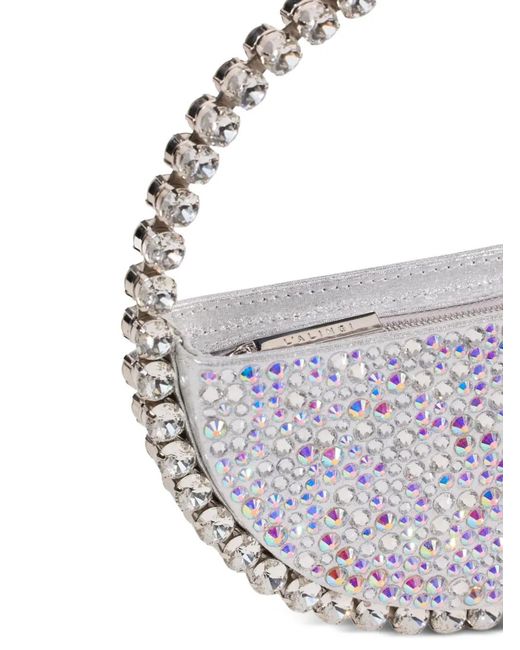 L'ALINGI Metallic Eternity Stone-Encrusted Clutch Bag