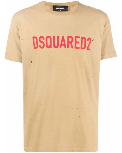 DSquared² Pink Logo-Print Short-Sleeve T-Shirt for men
