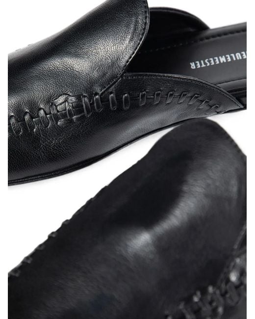 Ann Demeulemeester Black Whipstitch-Detail Mules for men