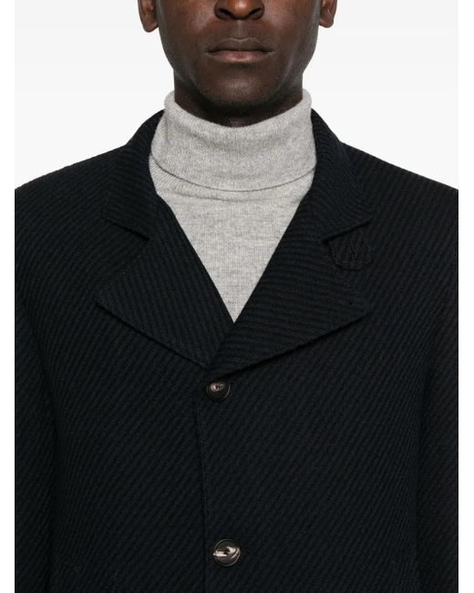 Tagliatore Gordon Mantel mit Stehkragen in Black für Herren