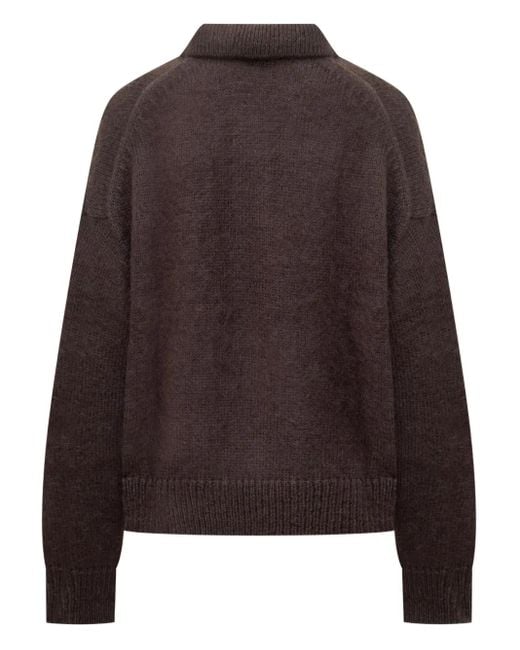 Studio Nicholson Brown Dune Buttoned Polo Shirt