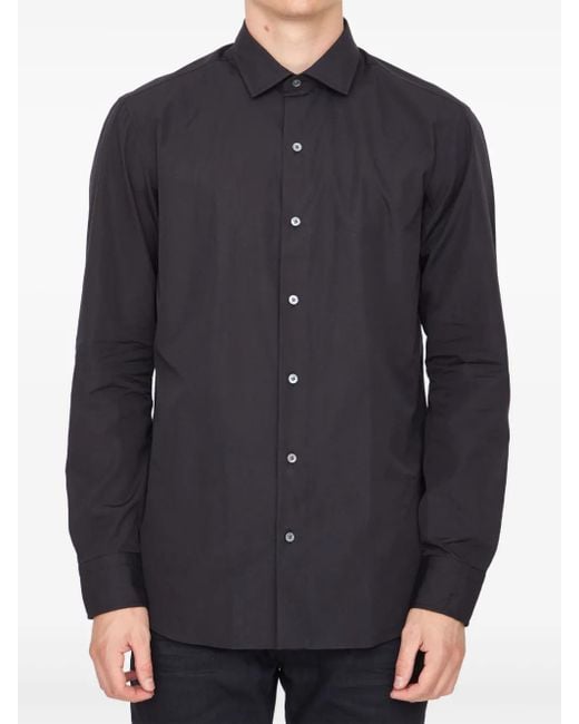 Camisa con pliegues Salvatore Piccolo de hombre de color Blue