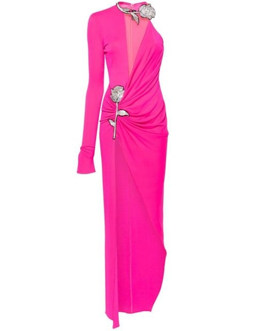 David Koma Pink Long Jersey Dress