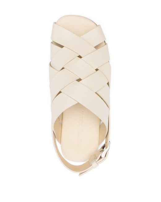 Bottega Veneta White Alfie Leather Sandals for men