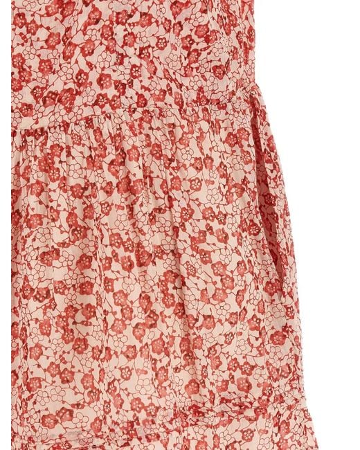 Isabel Marant Red Vickie Floral Lace Jumpsuit