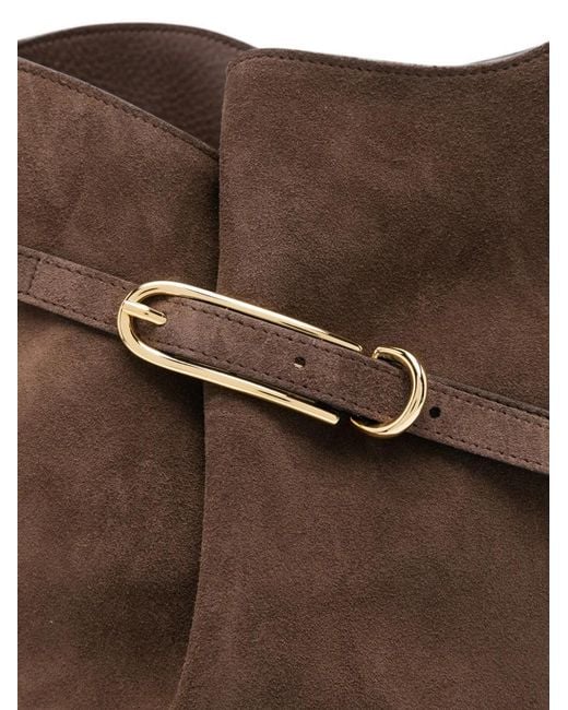 Liffner Brown Suede Bucket Bag