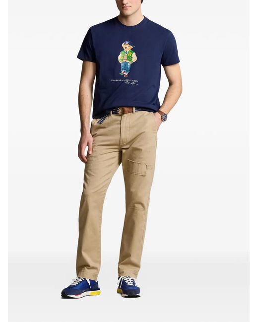 Polo Ralph Lauren Blue Graphic-Print T-Shirt for men