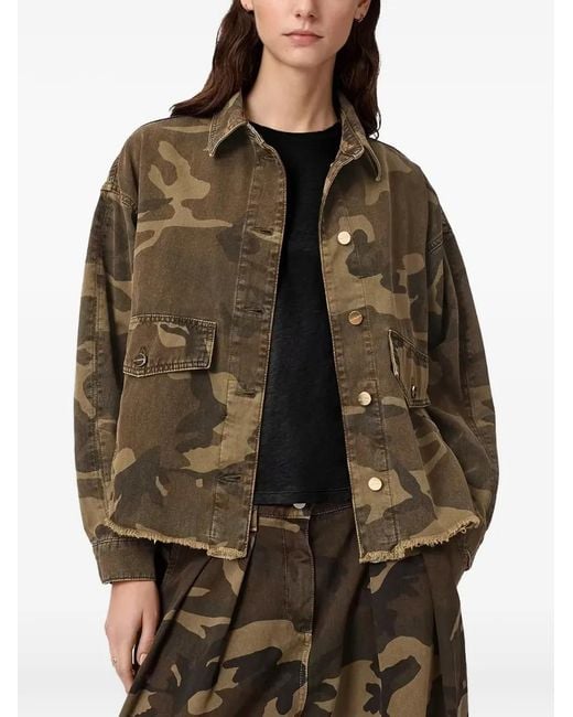 AllSaints Brown Veste Oversize Hettie À Imprimé Camouflage