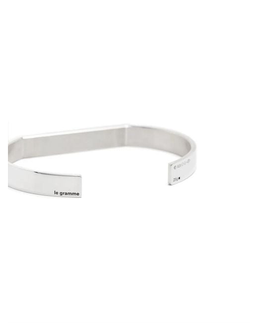 Le Gramme White Pyramid-Guilloche Bracelet