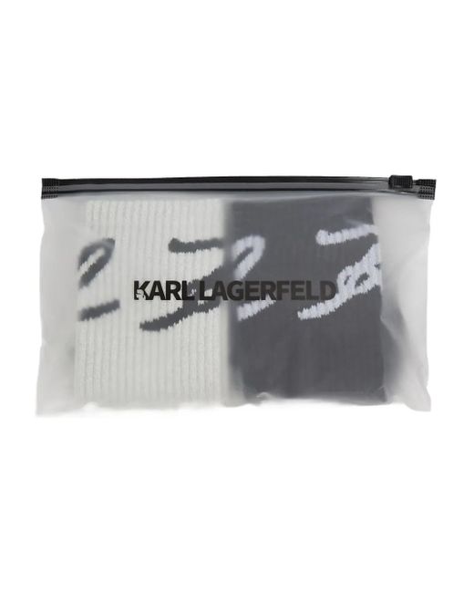 Karl Lagerfeld Black Logo-Jacquard Socks