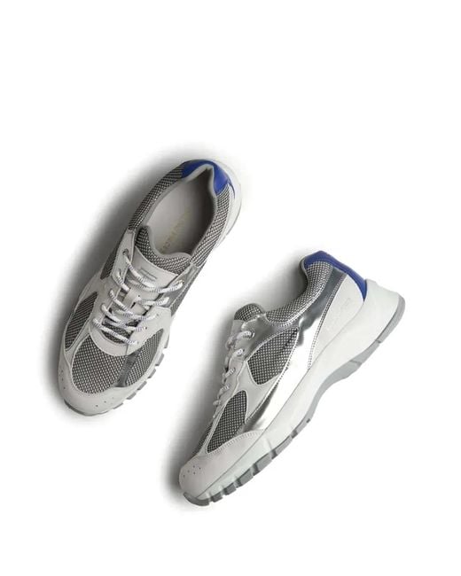 Filling Pieces White Metallic Mesh Panelled Sneakers