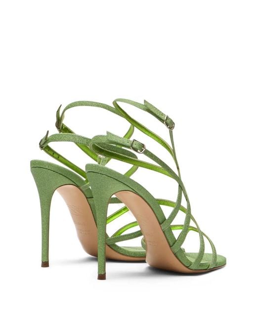 Casadei Green Julia Caged Sandals