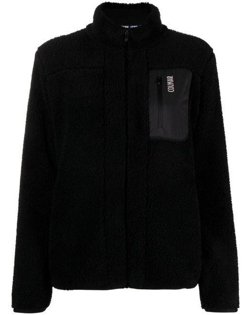 Colmar Black Fleece-texture Zip-up Jacket