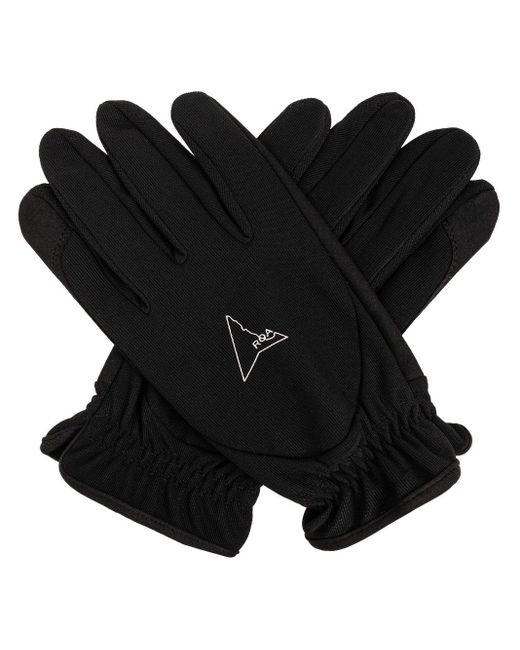 Roa Black Logo-print Gloves for men