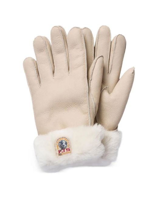 Parajumpers White Gindal Leather Gloves