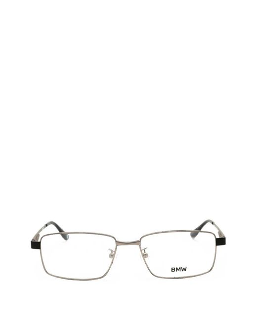 BMW White Rectangle-Frame Glasses for men