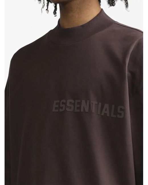 Fear Of God Gray Logo-Print Long-Sleeve T-Shirt for men
