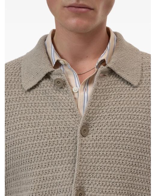 Closed Button-Up Vest in het Natural voor heren