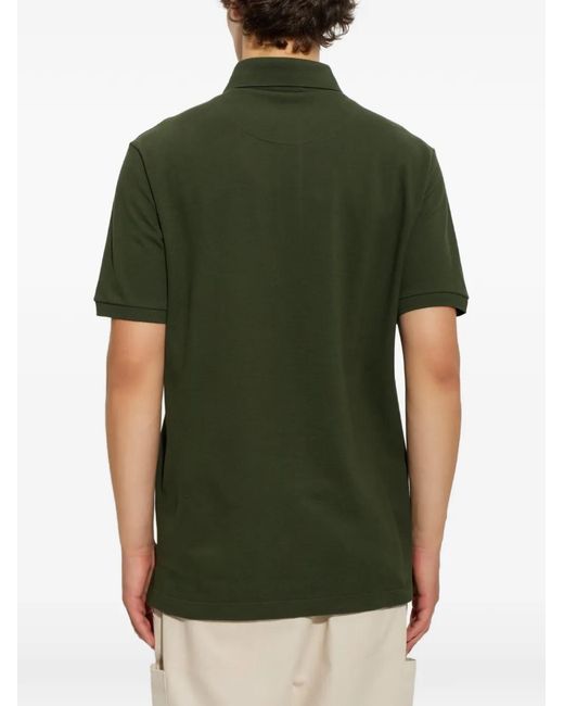 Etro Green Embroidered-Logo Polo Shirt for men