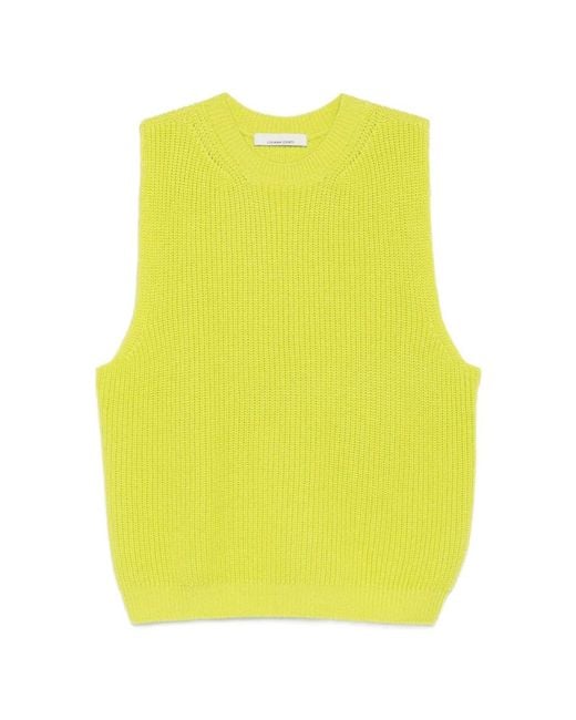 Liviana Conti Yellow Ribbed-Knit Vest