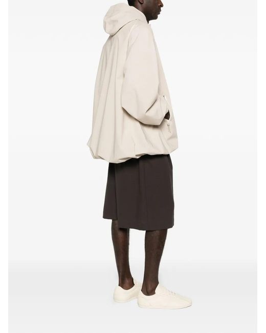 Lacoste White Hooded Piped Jacket