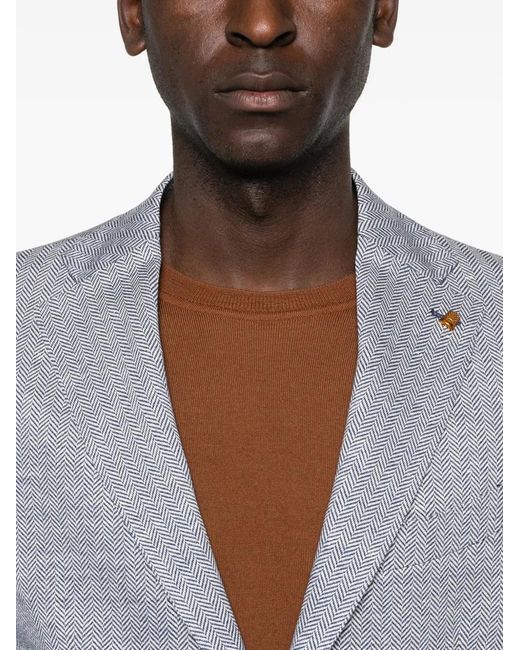 Latorre Gray Herringbone-Pattern Blazer for men