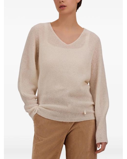 Herno White Pullover Mit V-Ausschnitt