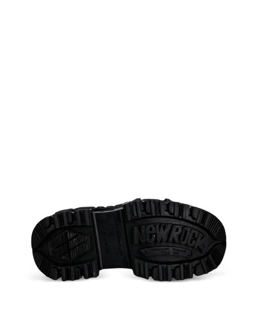 New Rock Black M-Tank1553-C16 Lace-Up Platform Boots