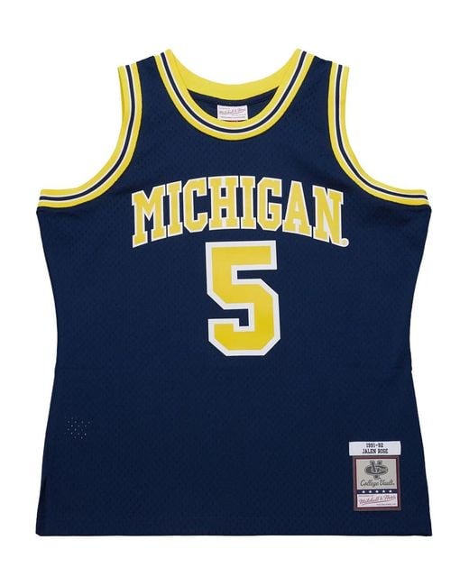 Mitchell & Ness Blue X Ncaa Michigan Wolverines 1991-92 Jalen Rose Jersey for men