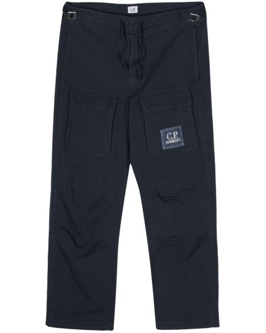 C P Company Blue Loose Fit Trousers for men