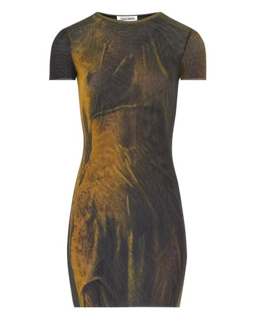 Jean Paul Gaultier Black The Acid Water Printed Mini Dress