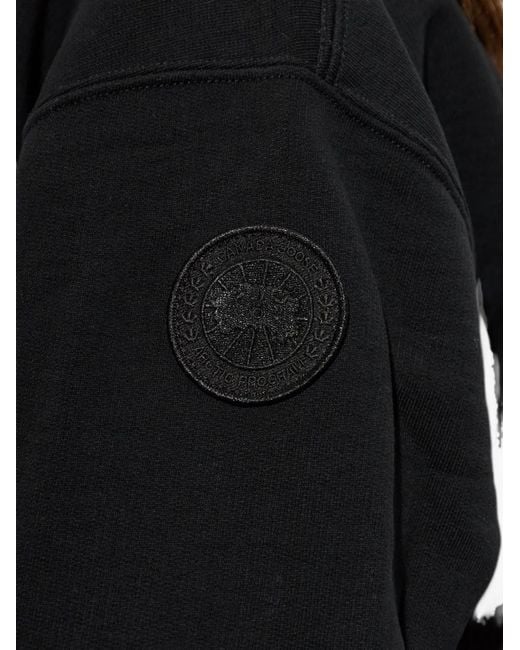 Canada Goose Black Wander Logo-Patch Sweatshirt
