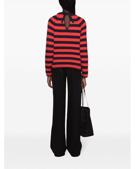 Claudie Pierlot Red Striped Chunky-knit Jumper