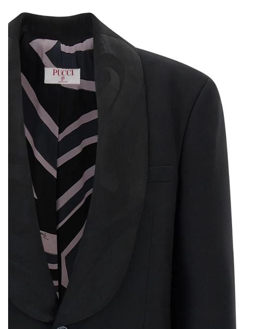 Blazer Con Botones Emilio Pucci de color Black