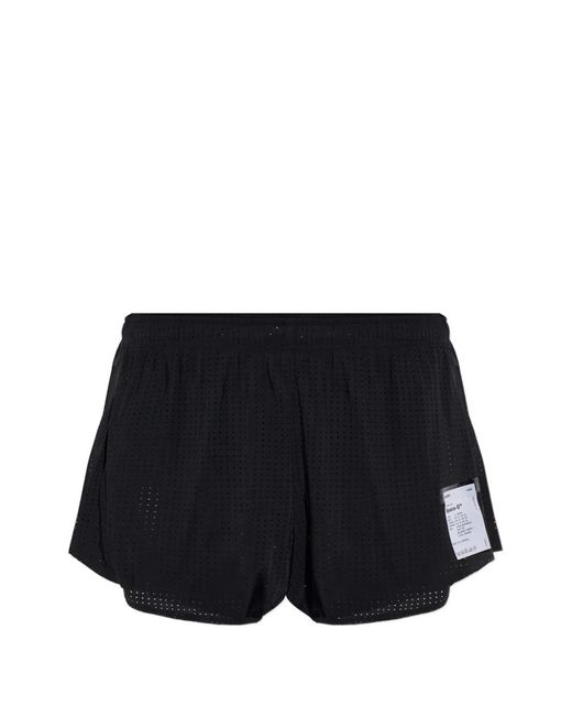 Satisfy Black Space-O Perforated Shorts