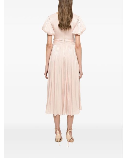 Nissa Natural Crystal Detail Chiffon Dress